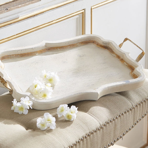 Distressed White Tray