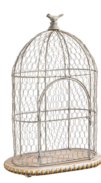 Wire Birdcage with Bird Finial