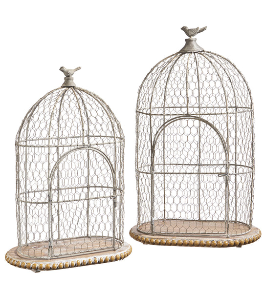 Wire Birdcage with Bird Finial