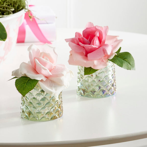 Pink Rose in Glass Vase