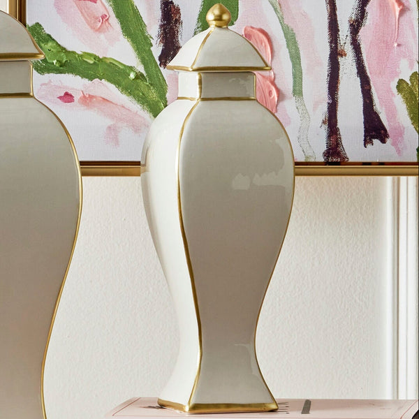 Gold Accent Decorative Ginger Jar