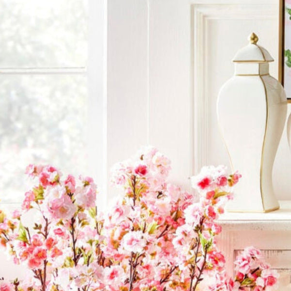 Gold Accent Decorative Ginger Jar