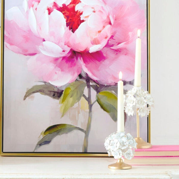 Cream Floral Candle Holders (set of 2)