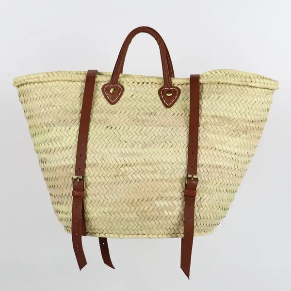Handmade leather, French Market Basket Backpack