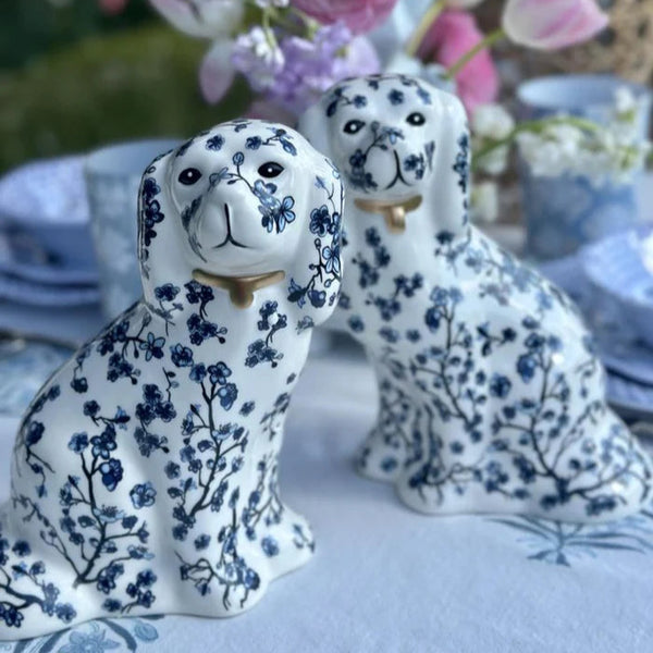 Cherry Blossom Staffordshire Dogs