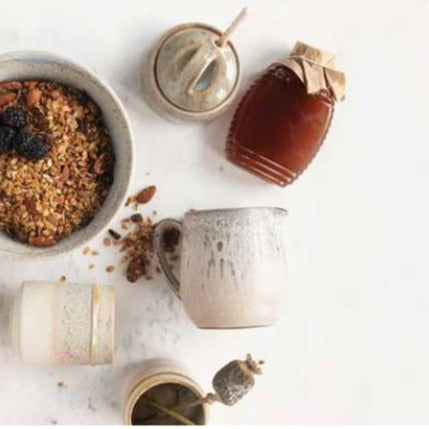 Stoneware Honey Jar w/ Wood Honey Dipper