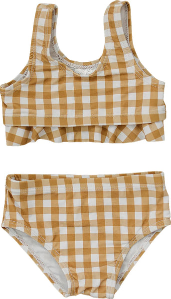 Gingham Bikini Set with Ruffle Top