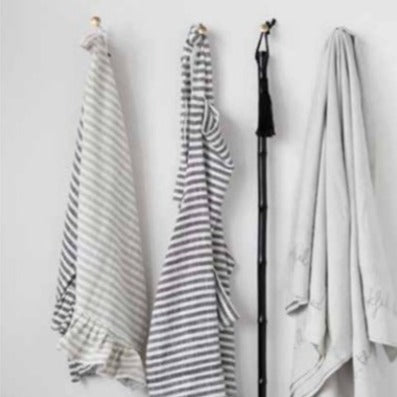 Cotton Striped Tea Towel w/ Ruffle (set of 2)