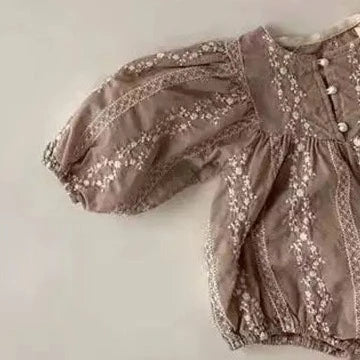 Organic Cotton Bodysuit with Embroidery