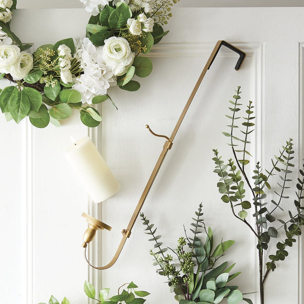 Wreath Hanger w/Candle Holder (3 colors available)