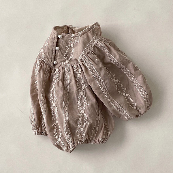 Organic Cotton Bodysuit with Embroidery