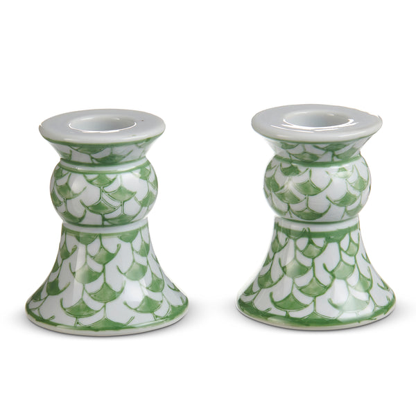 Green Candle Holders
