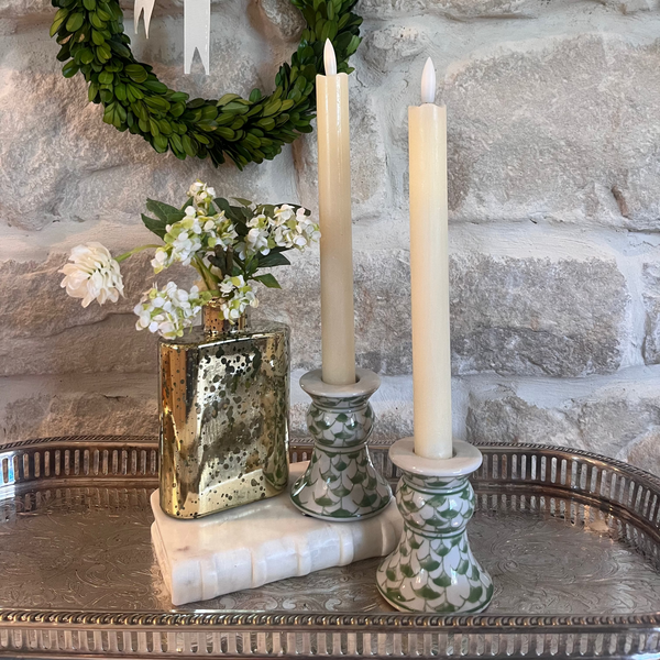Green Candle Holders