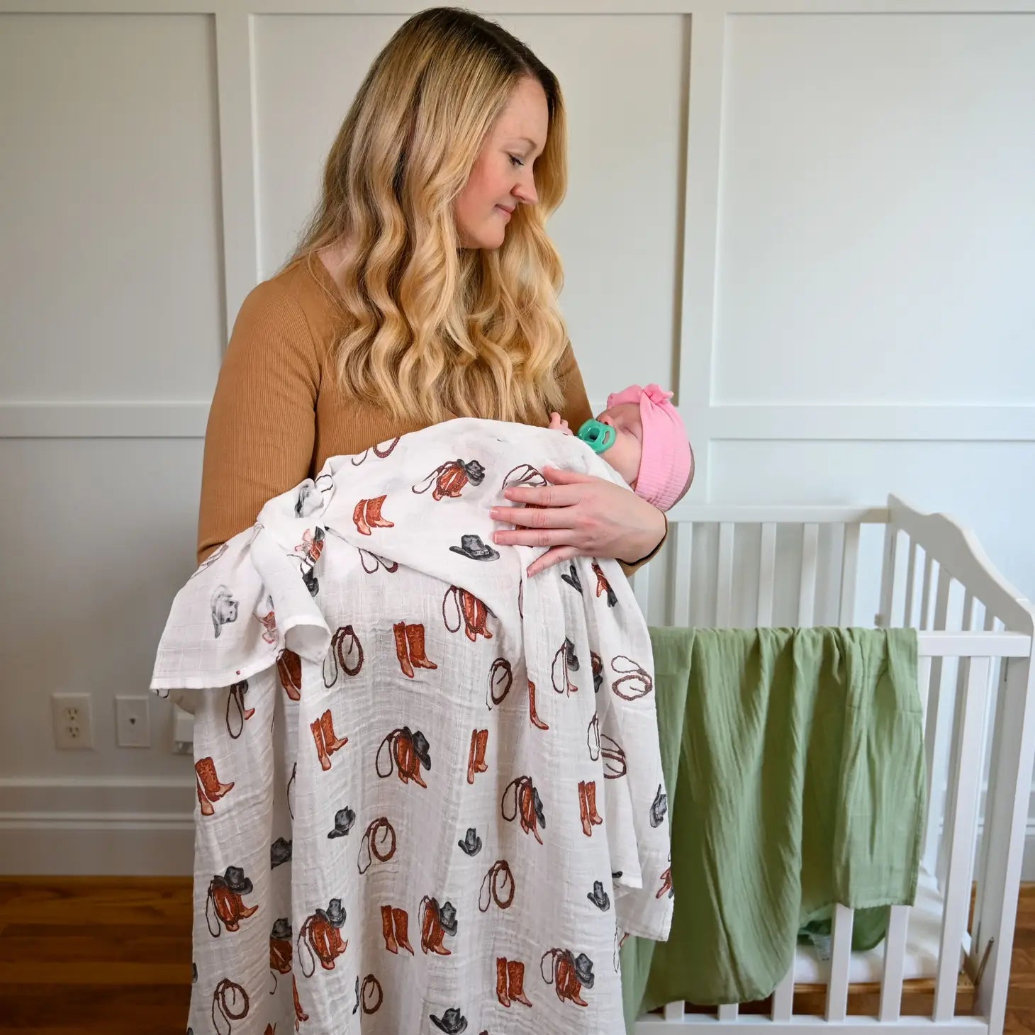 Life Is Better In Boots Baby Swaddle Blanket