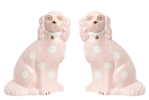 Pink Staffordshire Dogs (Two sizes available)