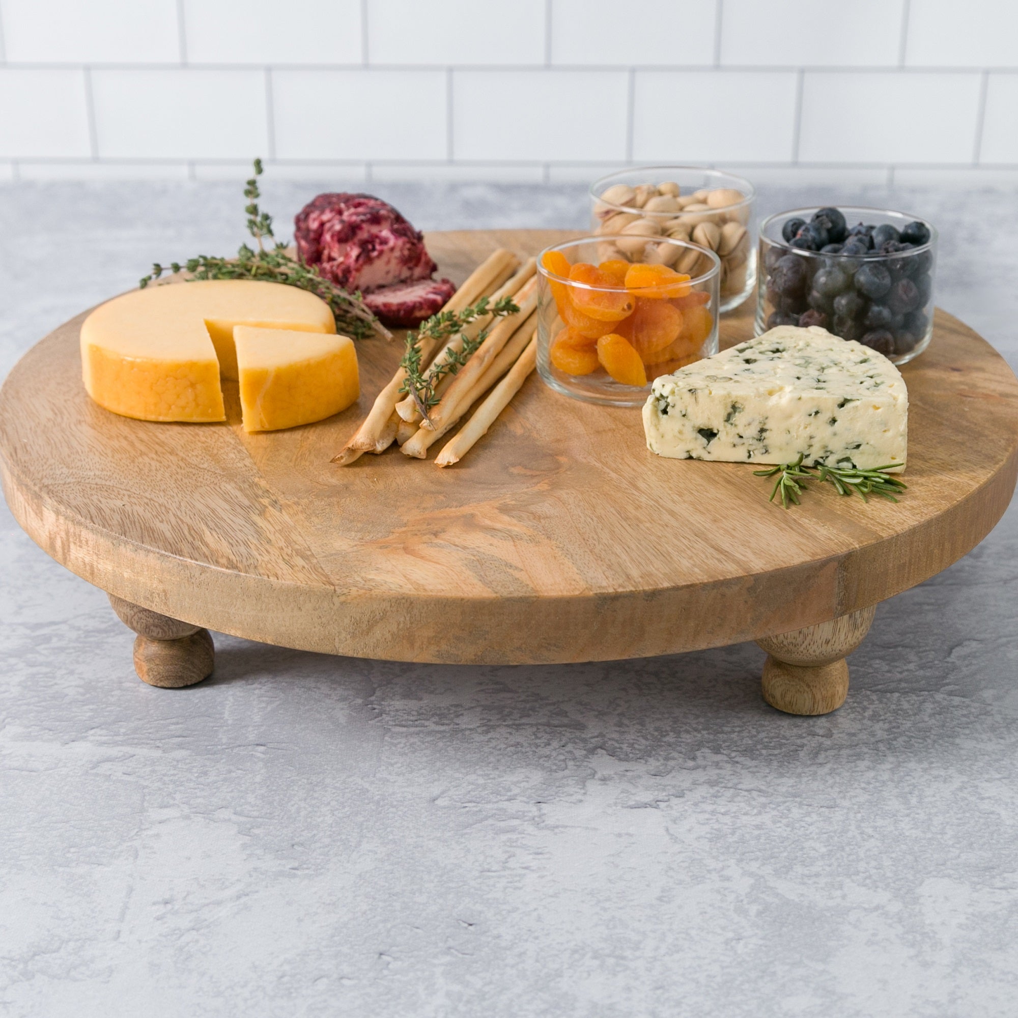 Round Footed Serving/Cutting Board