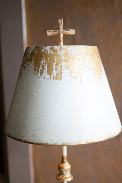 Antique White & Gold Metal Table Lamp
