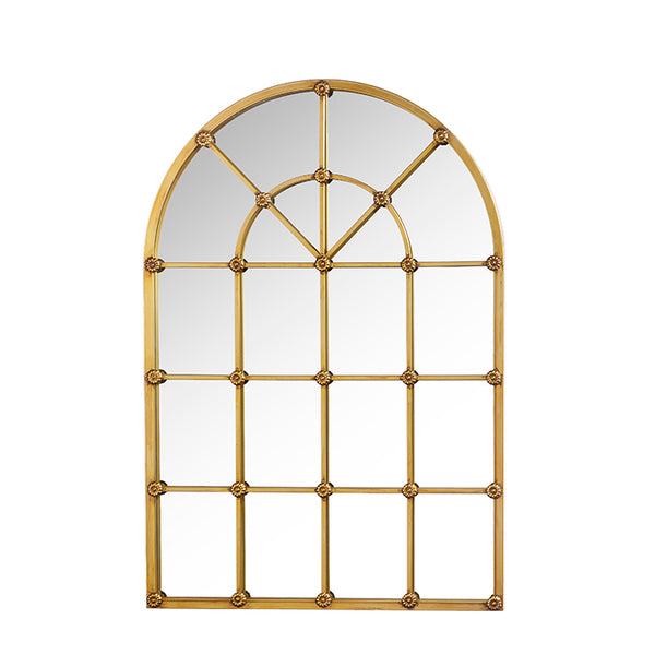 Antique Gold Windowpane Mirror