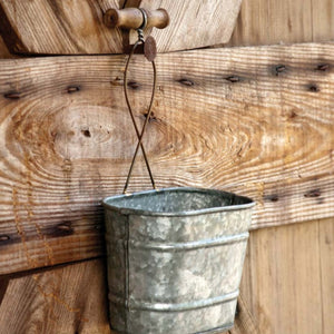 Galvanized Hanging Bucket Planter