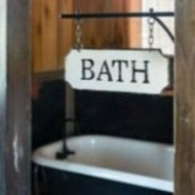 Bath Sign with Hanging Display