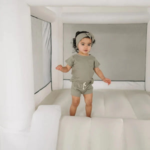 Green Organic Cotton Ribbed Short Set