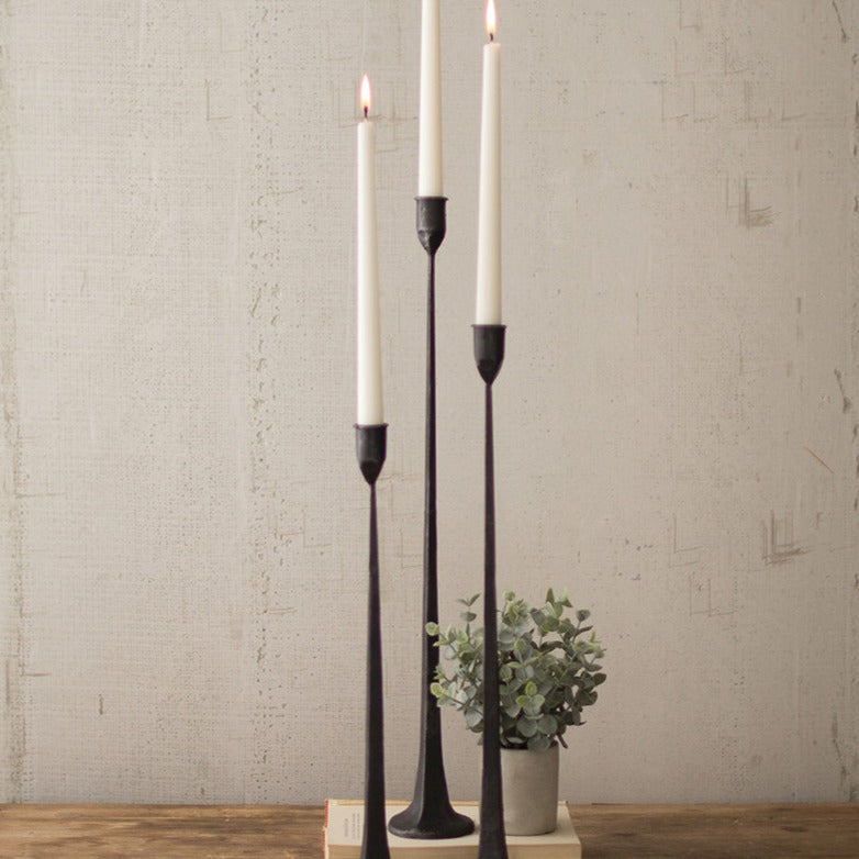 Cast Iron Taper Candle Holders (set of 3)