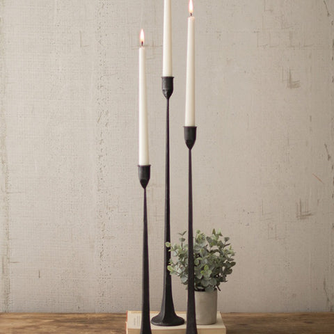 Cast Iron Taper Candle Holders (set of 3)