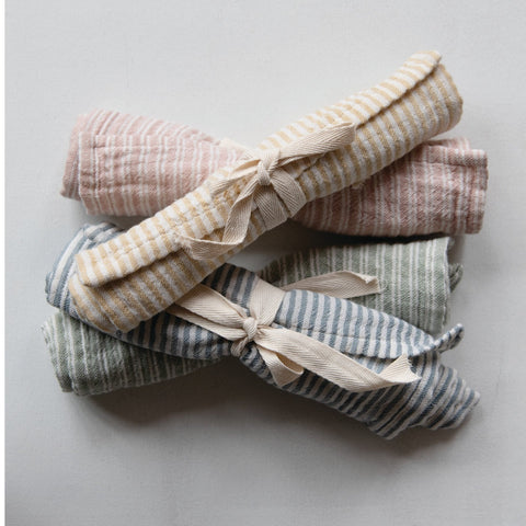 Woven Cotton Burp Cloth with Stripes