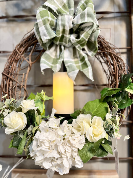 Wreath Hanger w/Candle Holder (3 colors available)